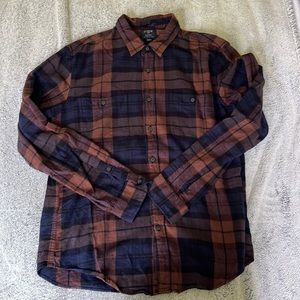 J Crew Factory Plaid Long Sleeve Flannel Button Up - Slim, Large